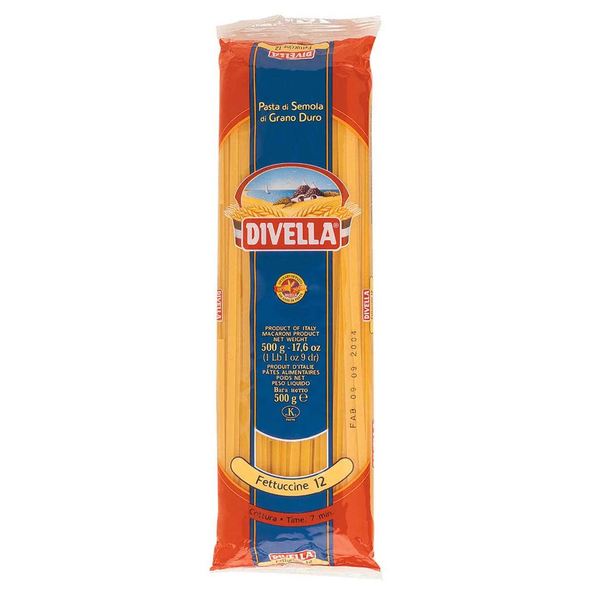 Macarrão De Sêmola Grano Duro Fettuccine 12 Divella Pacote 500g