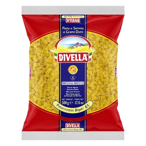 Macarrão De Sêmola Grano Duro Paternostini Rigati 65 Divella Pacote 500g