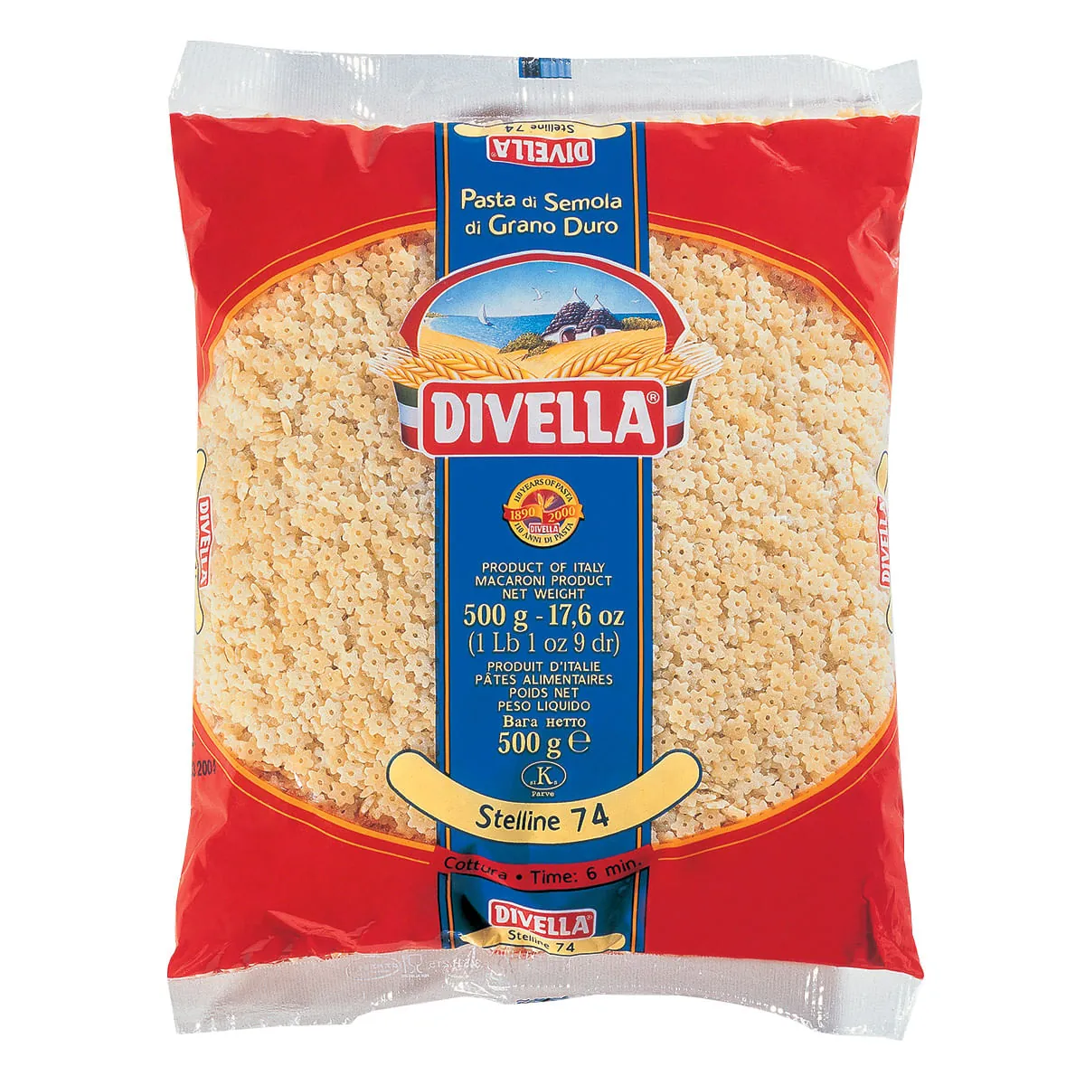 Macarrão Stelline Divella Grano Duro 74 Tradicional 500g