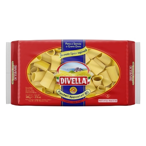 Macarrão De Sêmola Grano Duro Paccheri Napoletani 80 Divella Pacote 500g