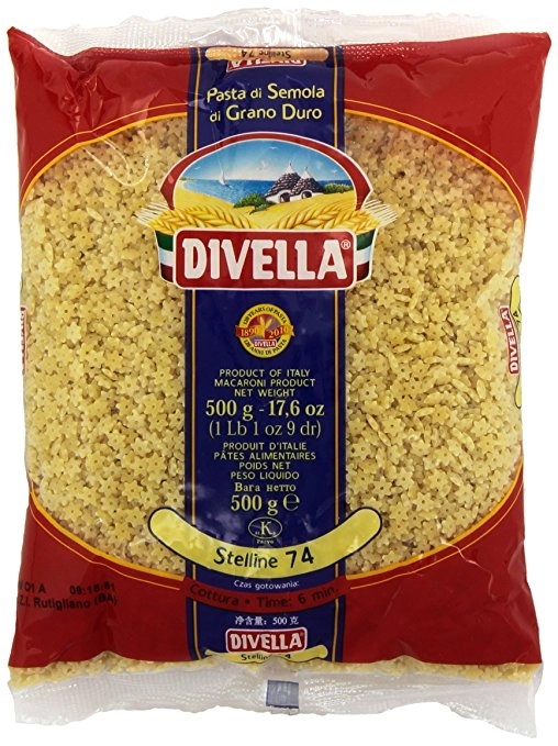 Macarrão De Sêmola Grano Duro Stelline 74 Divella Pacote 500g