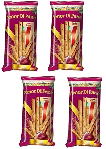 Amor Di Pane: Italian Breadsticks, With Only Extra Virgin Olive Oil And Onion 4.4 Ounce 125g Package