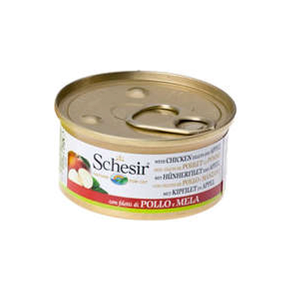 Ração úmida Lata Schesir Para Gatos Sabor Frango E Maçã 75g