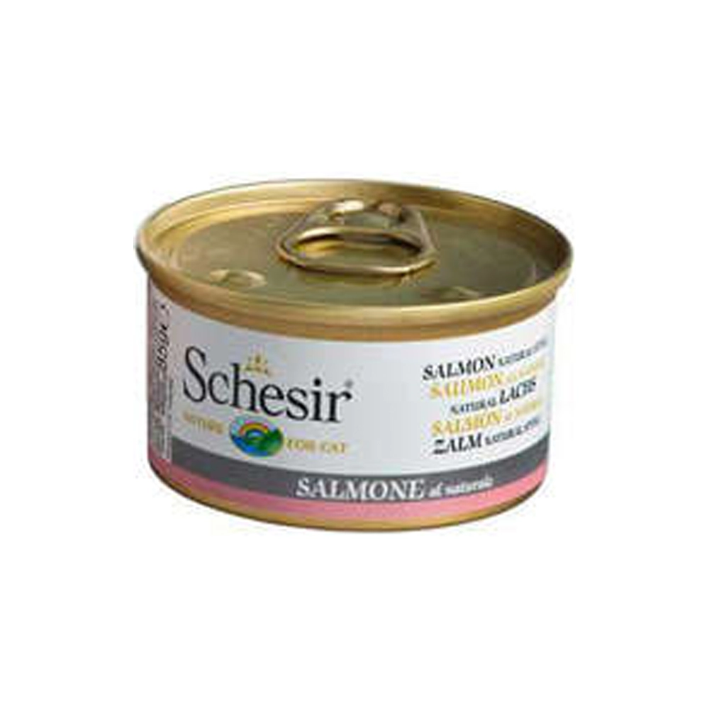 Ração úmida Lata Schesir Para Gatos Sabor Salmão 85g