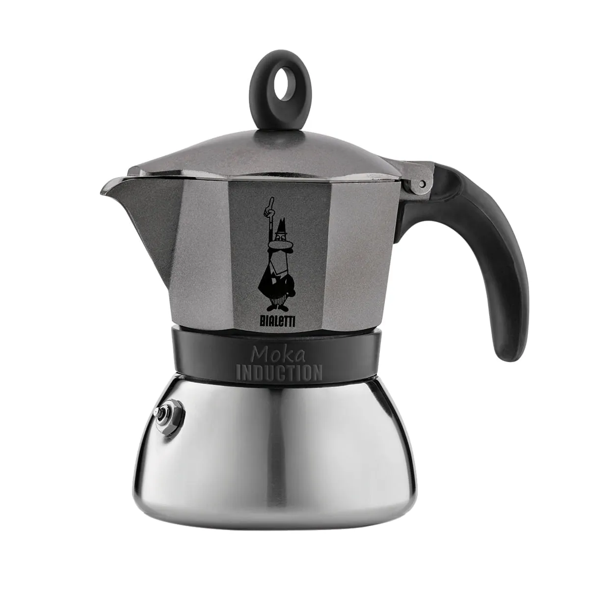 Cafeteira Italiana Bialetti Inox e Alumínio 150ml Moka Induction