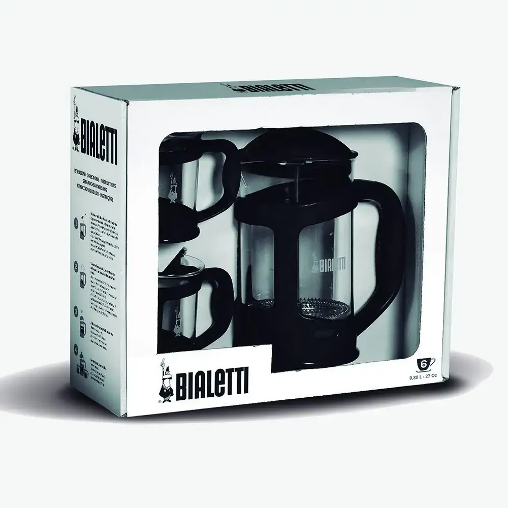 Set Cafet French Press 0,8l/ 2 Mugs 0,2l Preta