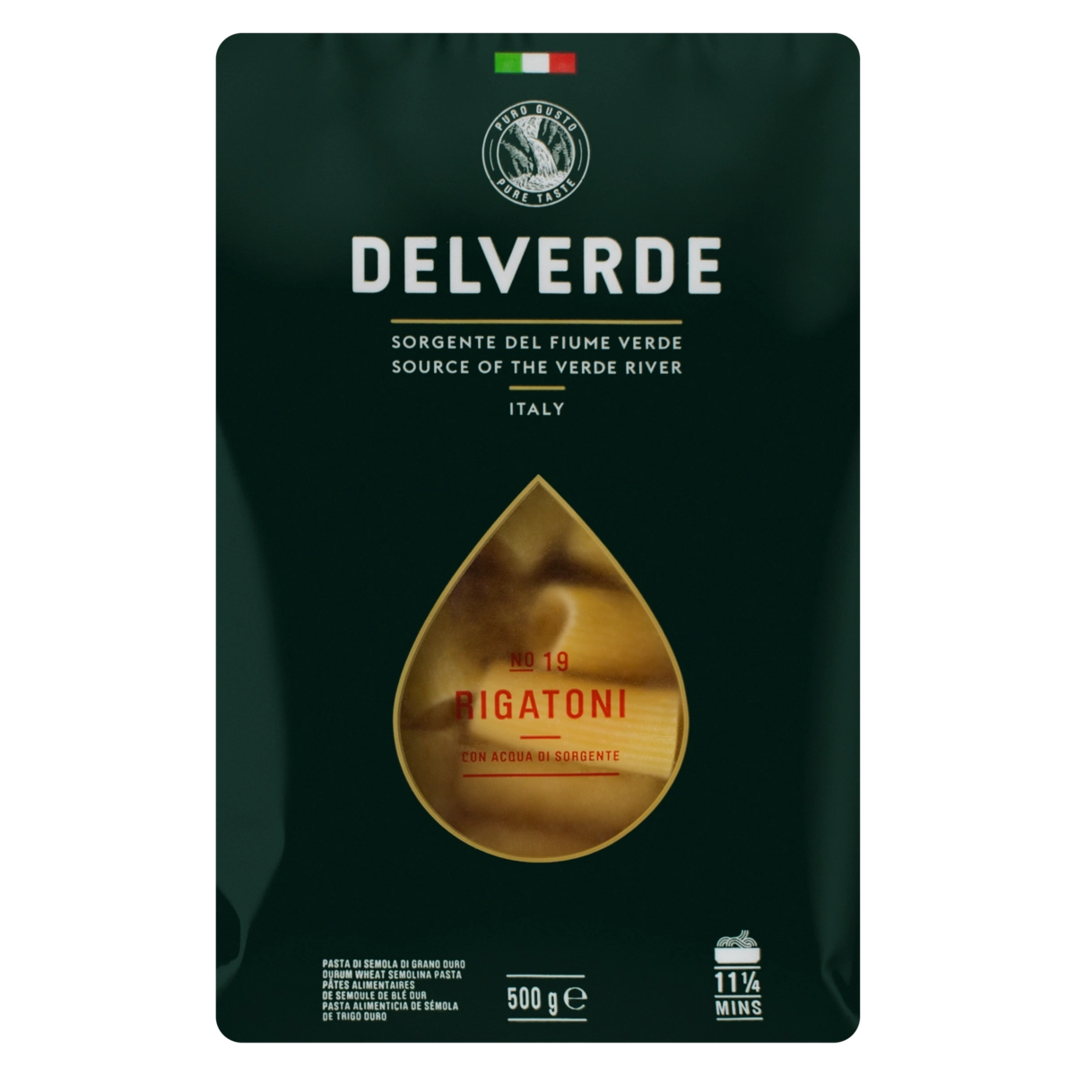 Macarrão De Sêmola De Trigo Grano Duro Rigatoni 19 Delverde Pacote 500g