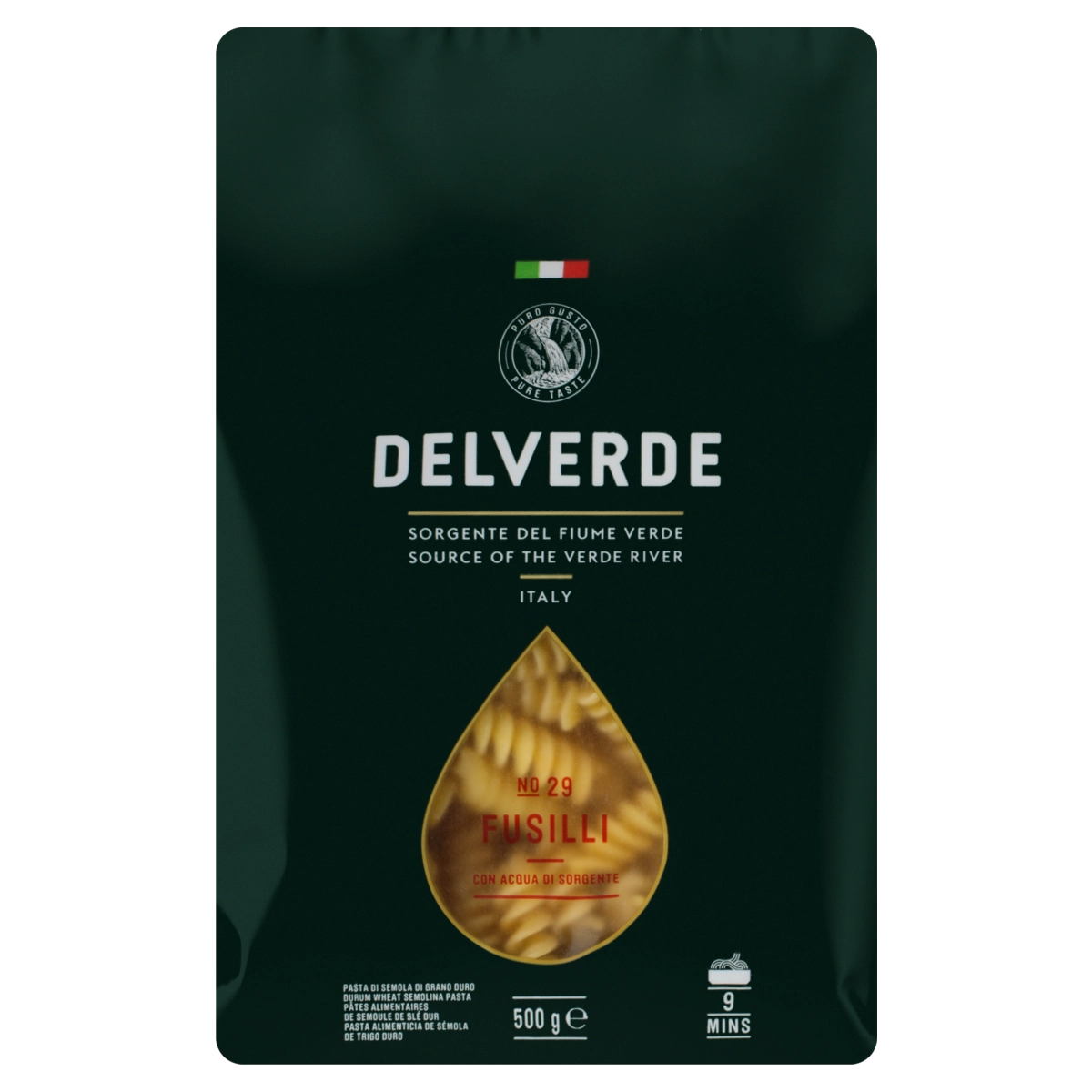 Macarrão De Sêmola De Trigo Grano Duro Fusilli 29 Delverde Pacote 500g