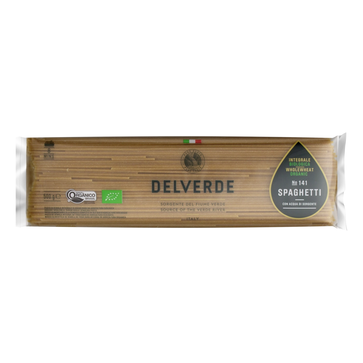 Macarrão De Sêmola De Trigo Grano Duro Integral Orgânica Spaghetti 141 Delverde Pacote 500g