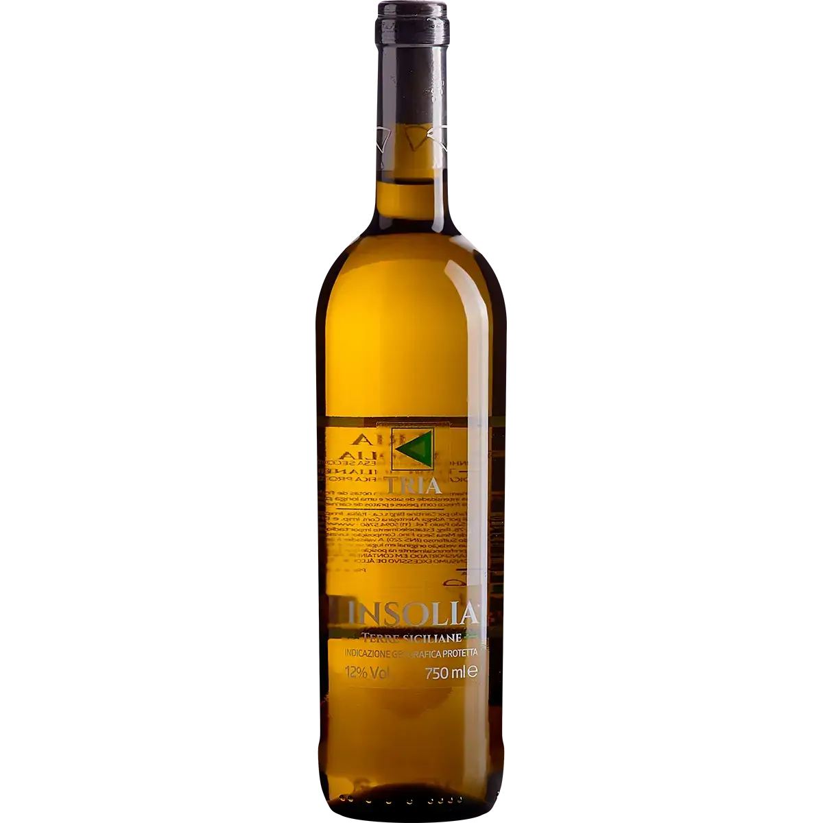 Vinho Italiano TRIA INSOLIA Sicilia Garrafa 750ml