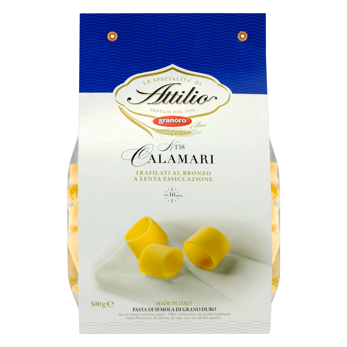 Macarrão De Sêmola Grano Duro Calamari 138 Granoro Pacote 500g