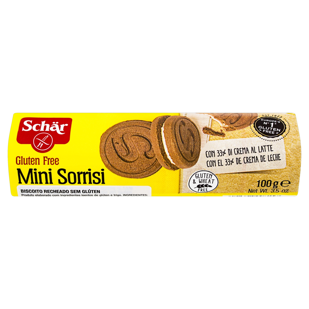 Biscoito Recheio Creme De Leite Sem Glúten Schär Pacote 100g