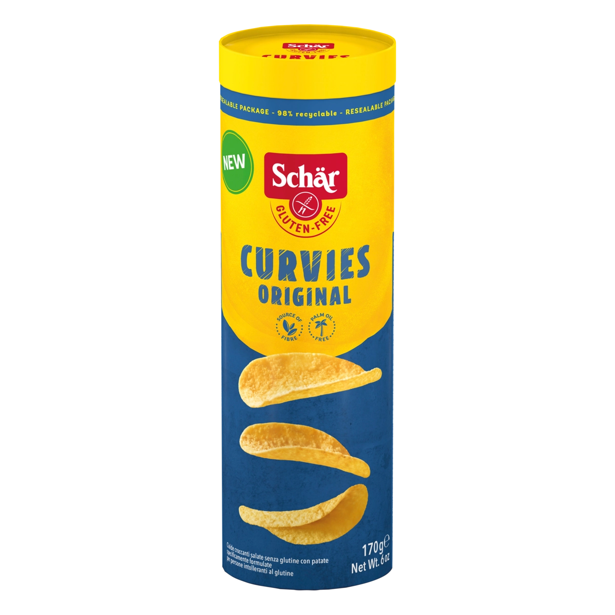 Snack De Batata Original Schär Curvies Tubo 170g