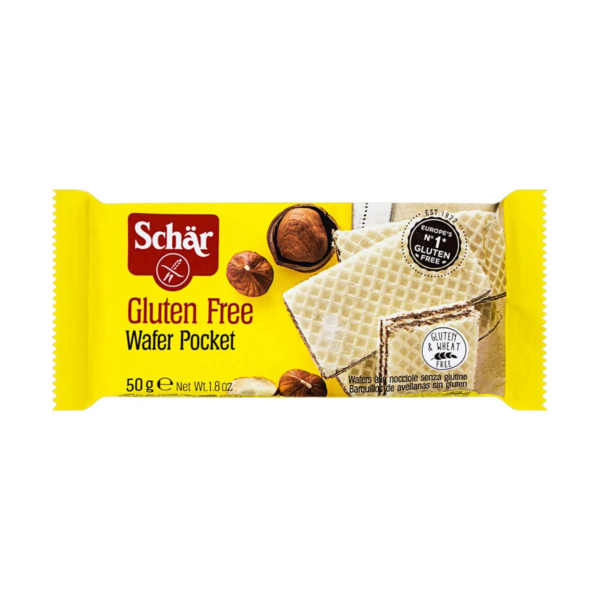 Biscoito SCHAR Wafer de Chocolate Pacote 50g