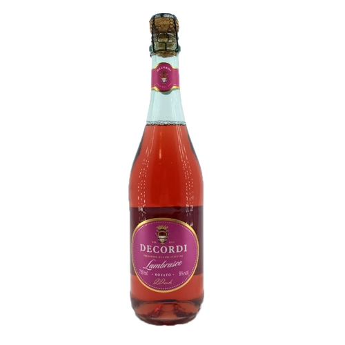 Vinho Italiano Rosado Frisante Decordi Amabile Lambrusco Emilia Romagna Garrafa 750ml