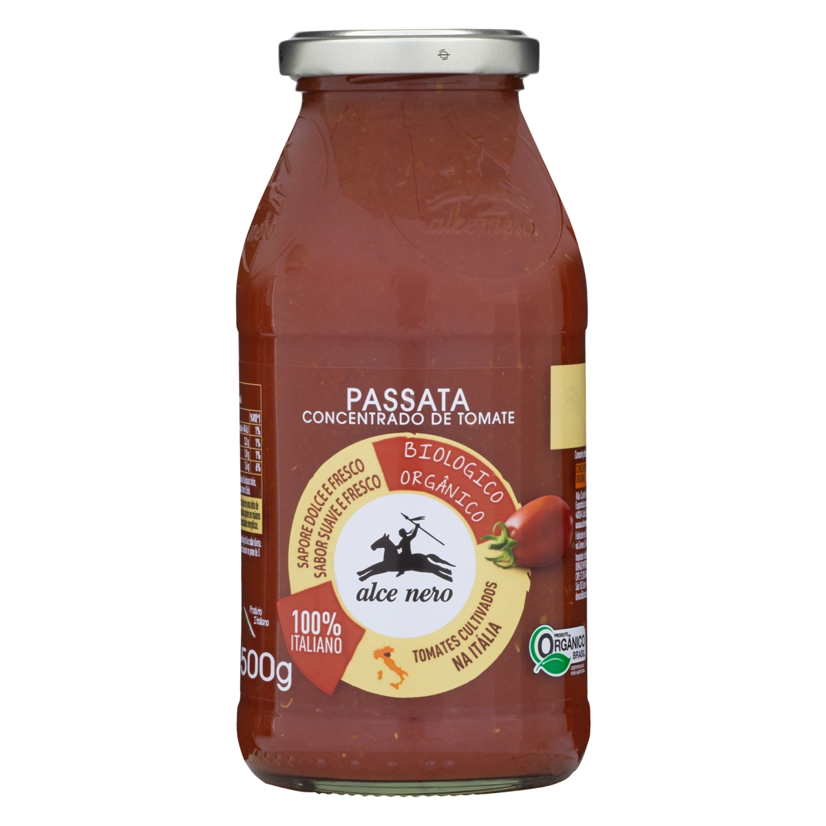 Passata De Tomate Orgânica Alce Nero Vidro 500g