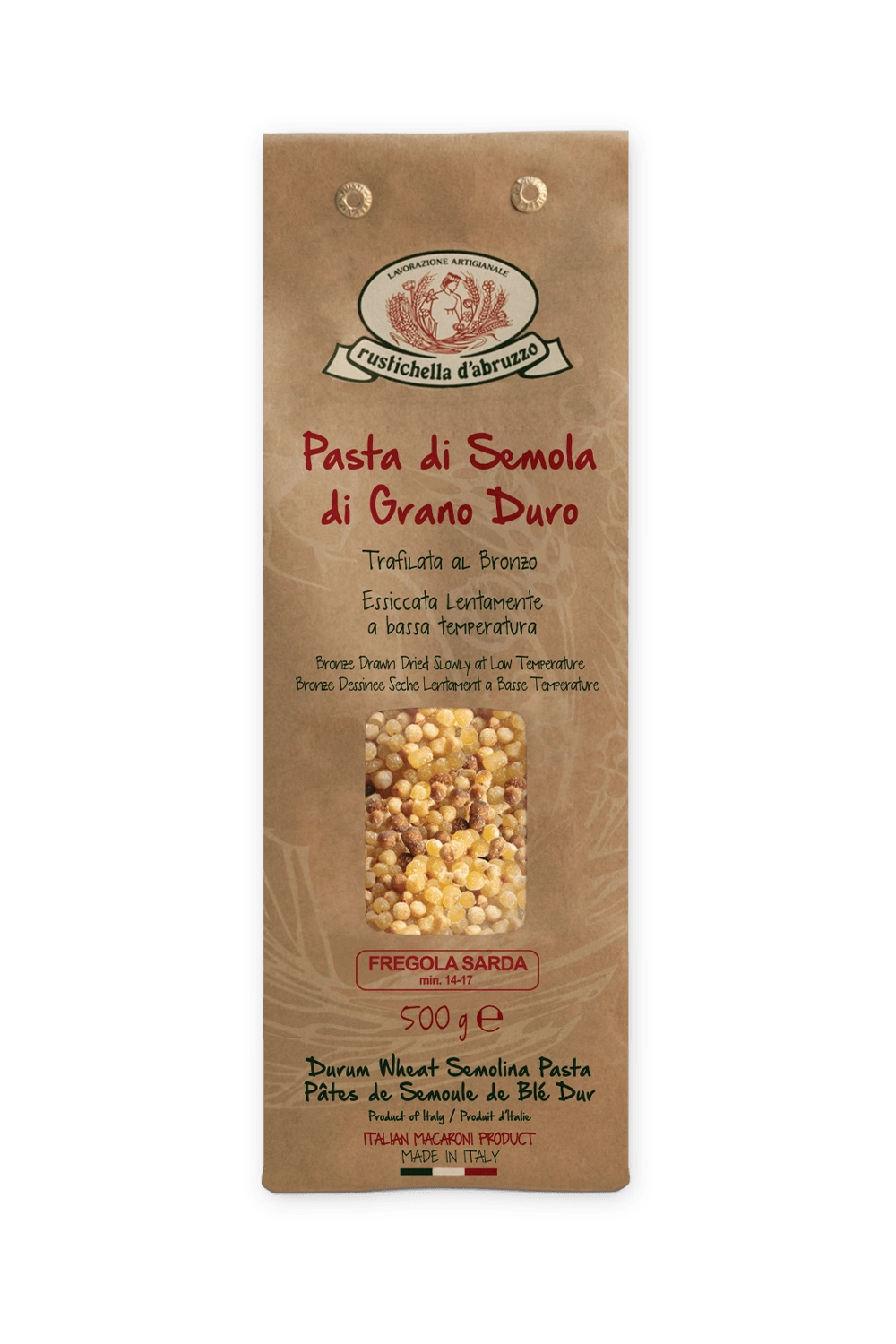 Macarrão De Trigo Grano Duro Fregola Tostata Rustichella Dabruzzo Pacote 500g