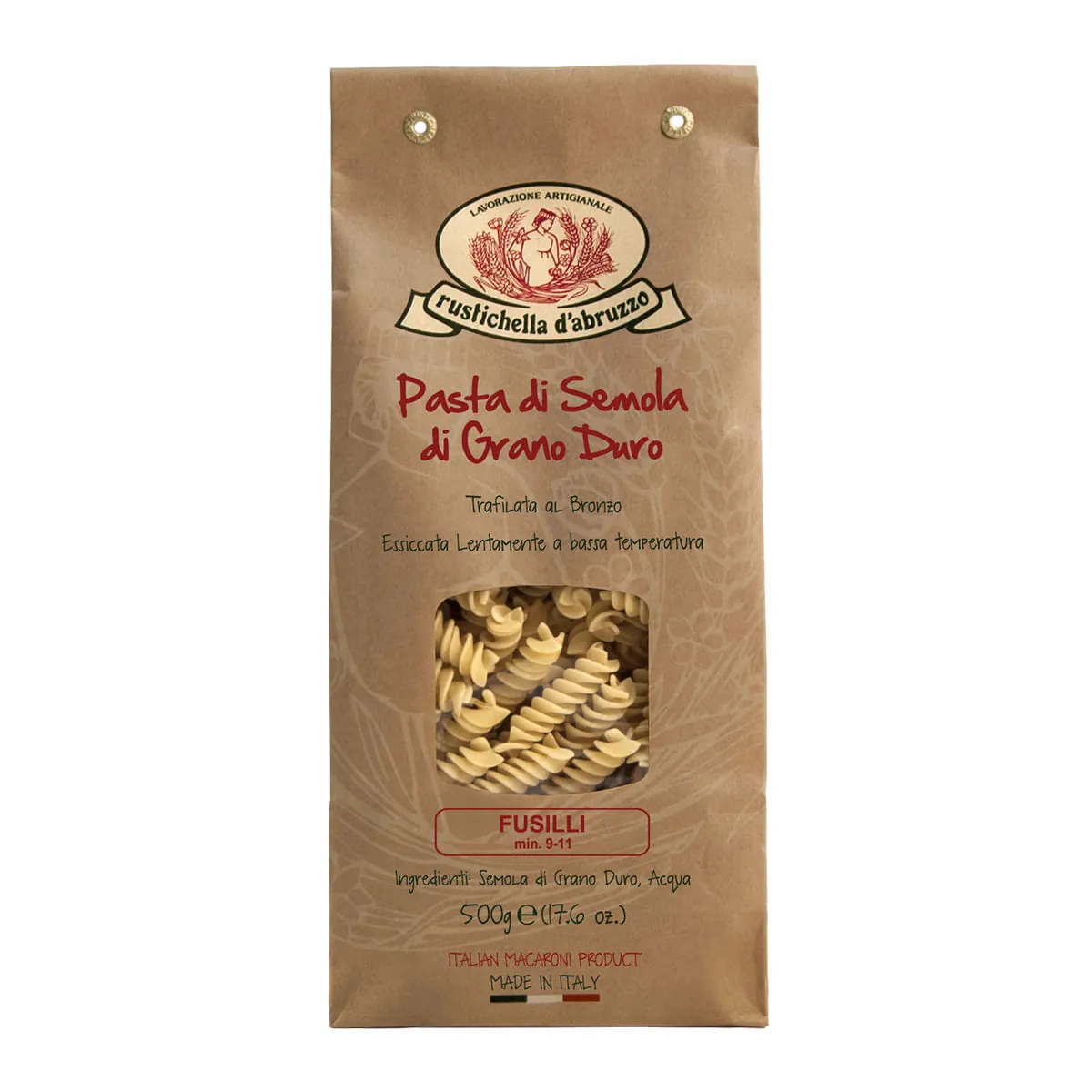 Macarrão de Sêmola Grano Duro Fusilli Rustichella d'Abruzzo Pacote 500g