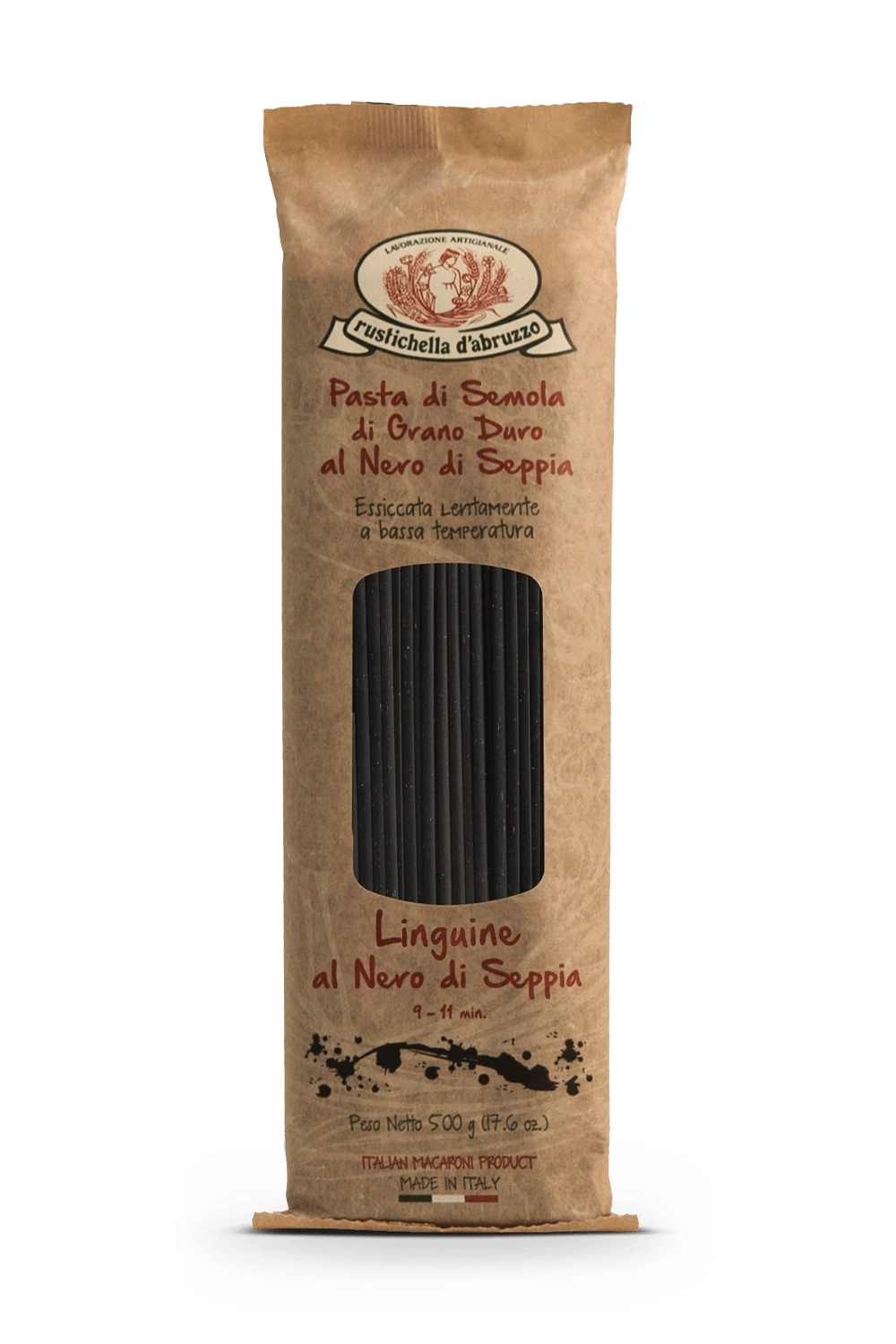 Macarrão Italiano Linguine Al Nero Di Seppia RUSTICHELLA 500g