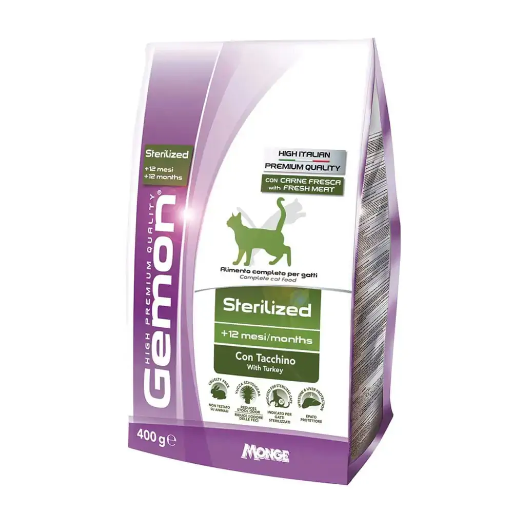 Ração Para Gatos Adultos Sterilized Sabor Peru Gemon 400g