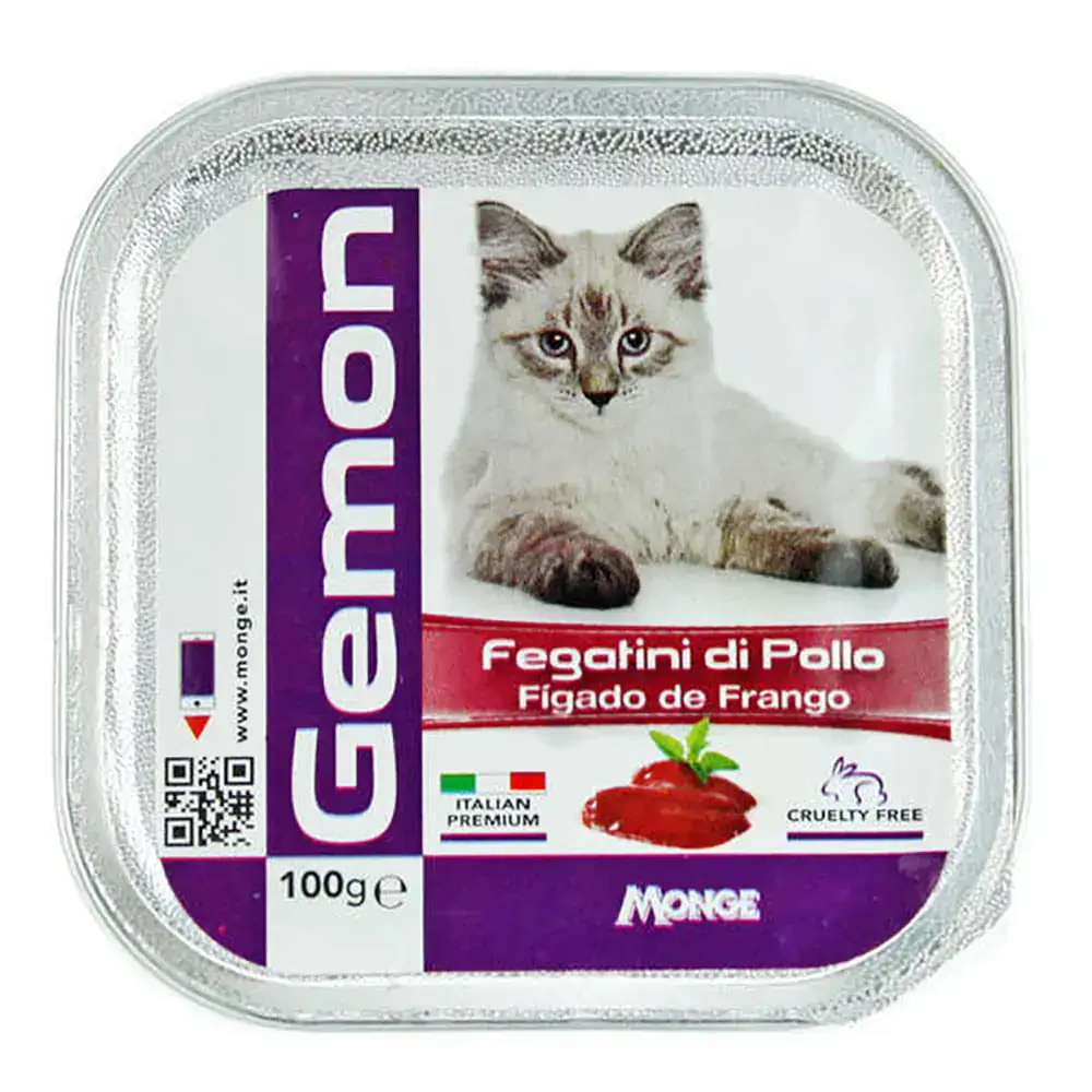 Ração úmida Patê Gemon Para Gatos Sabor Fígado E Frango 100g