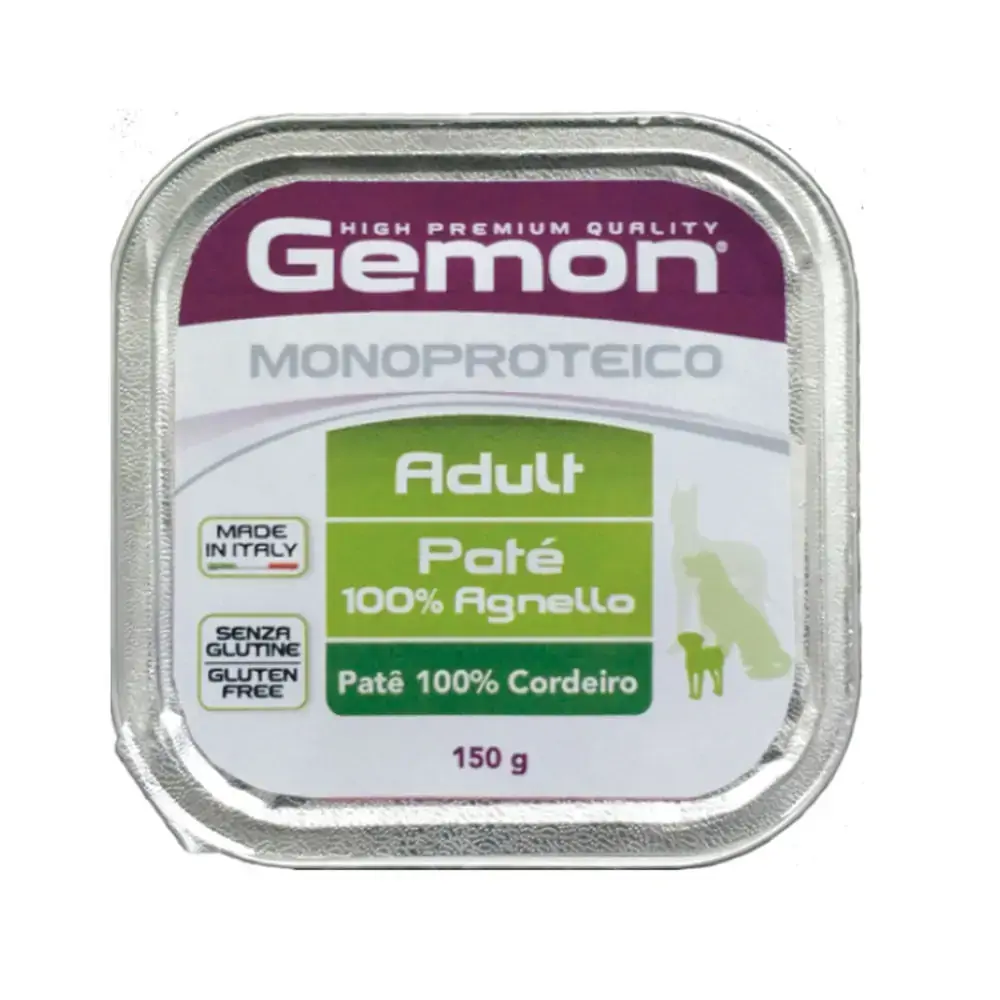 Ração úmida Patê Gemon Mono Proteico Sabor Cordeiro 150g