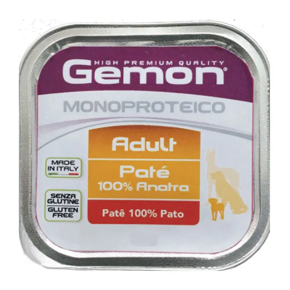 Ração úmida Patê Gemon Mono Proteico Sabor Pato 150g
