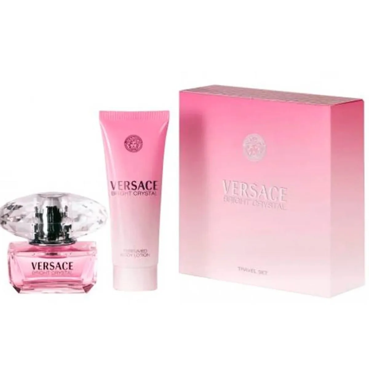 Kit Perfume Versace Bright Crystal Feminino - Eau de Toilette 50ml + Loção Corporal 100ml - Coffret
