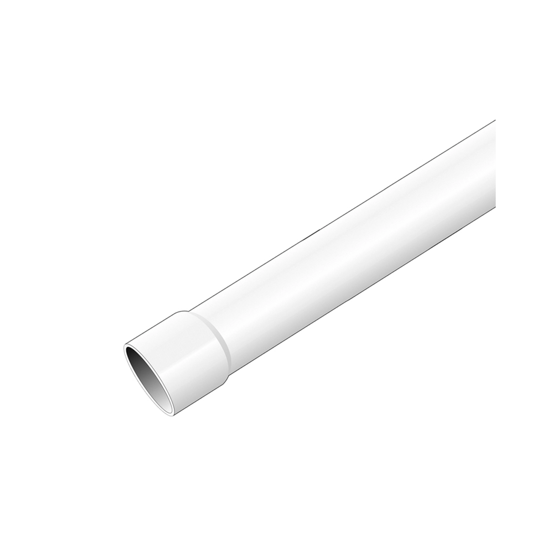 Tubo para Calha em PVC 10x300cm Branco Formato O Odem