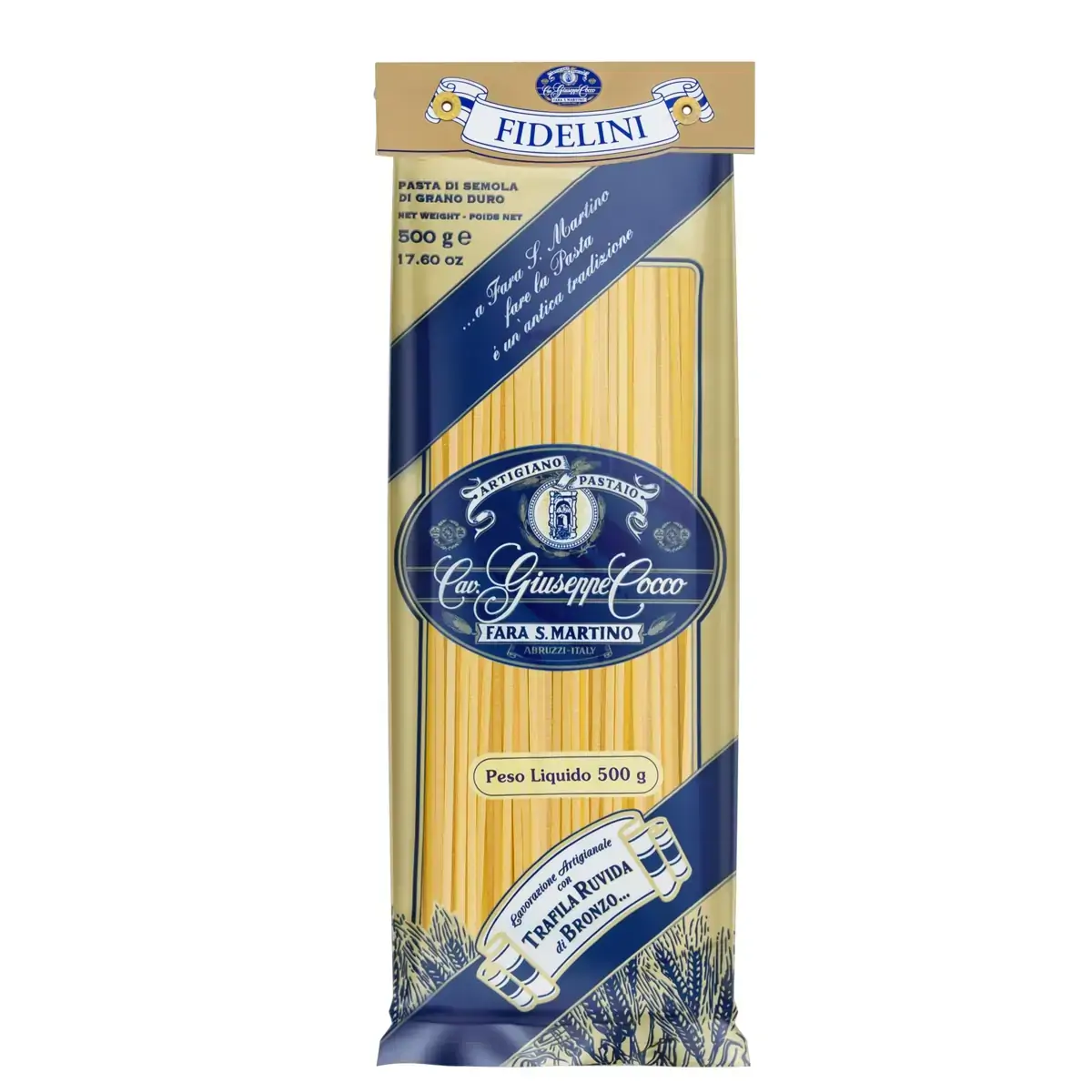 Macarrão de Sêmola de Trigo Grano Duro Fidelini 31B Giuseppe Cocco Pacote 500g