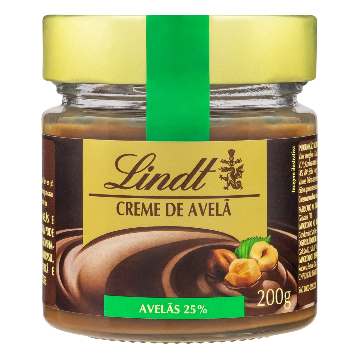 Creme De Avelã Lindt Vidro 200g