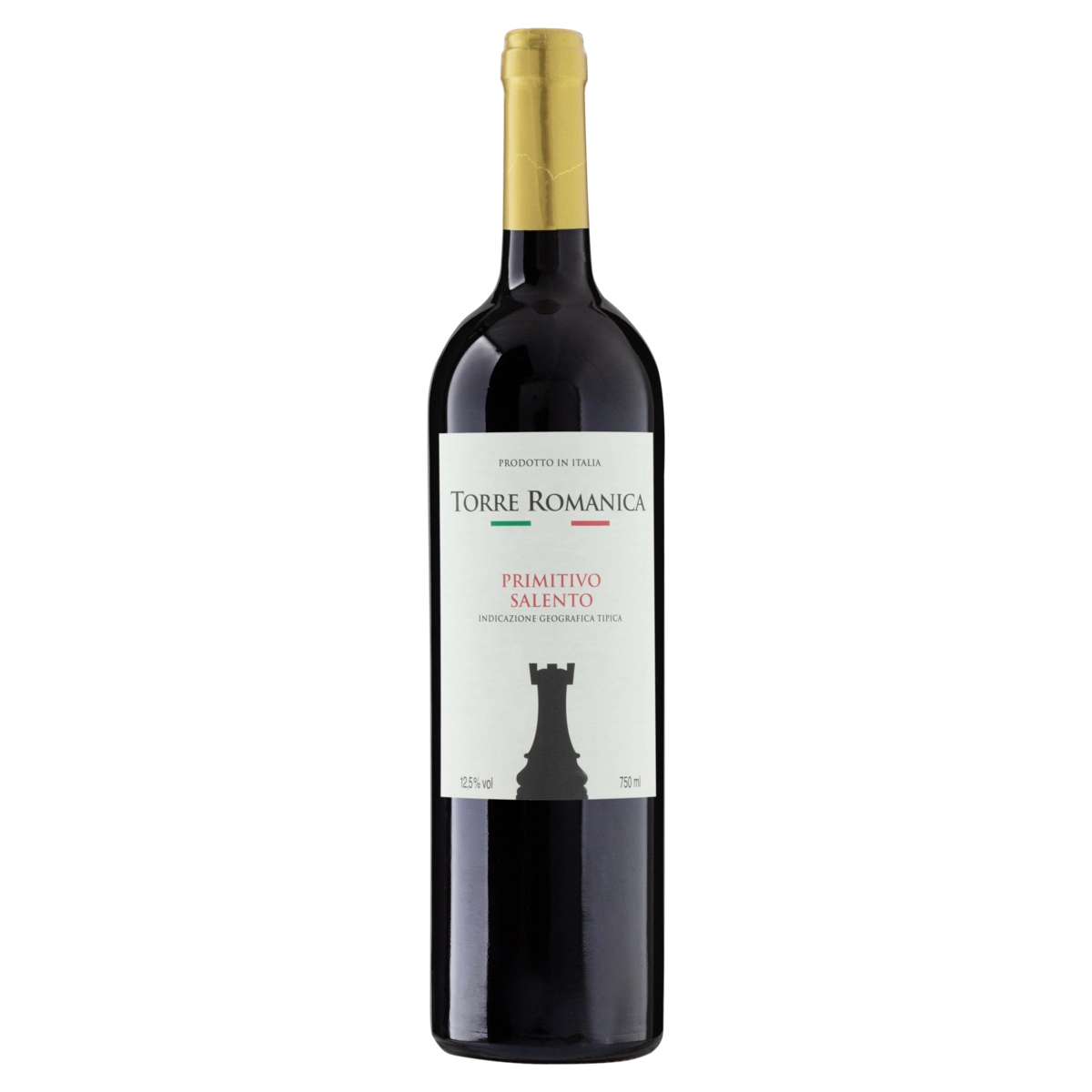 Vinho Italiano Tinto Meio Seco Torre Romanica Primitivo Salento Garrafa 750ml