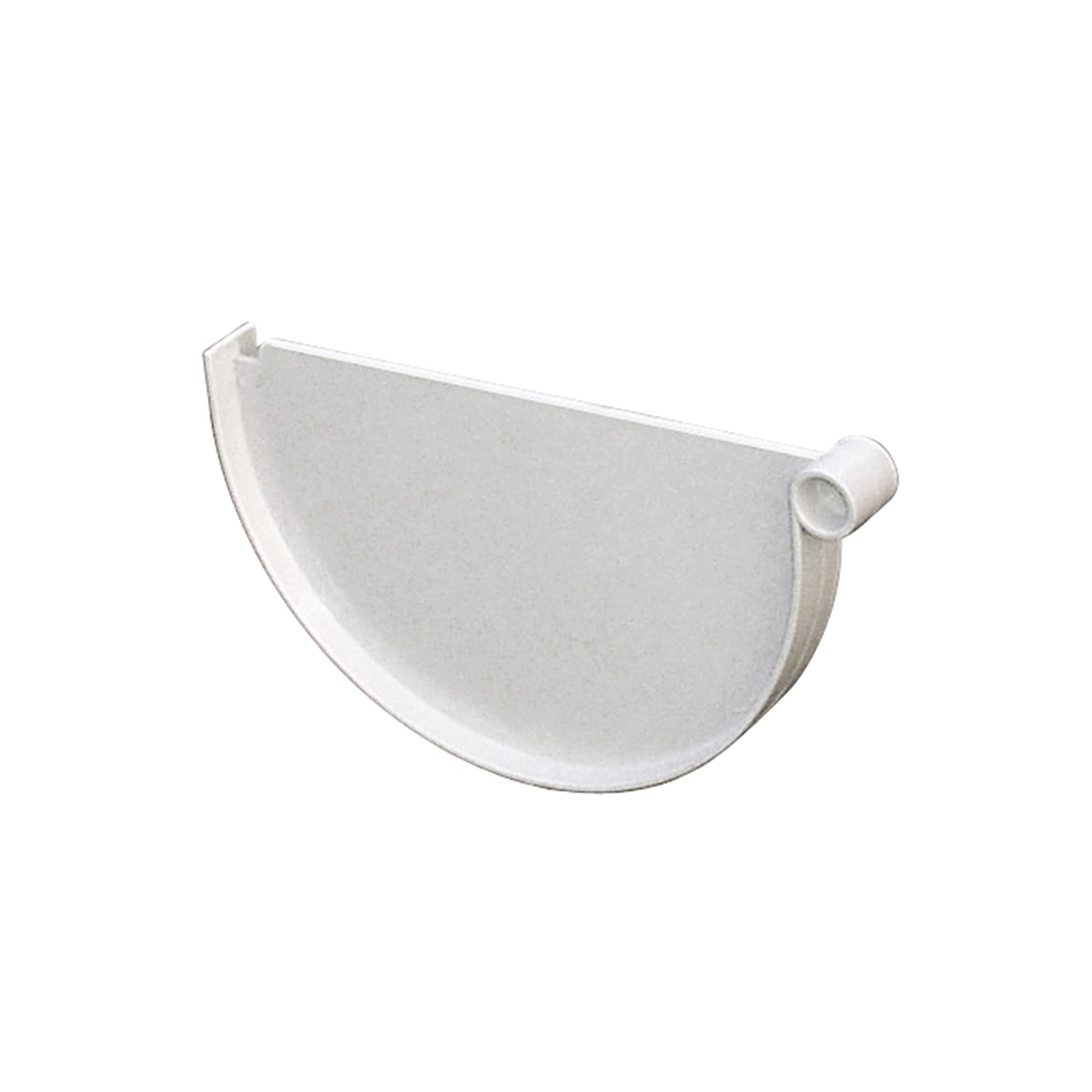 Cabeceira para Calha em PVC Formato U Branco 17x2x10cm Odem