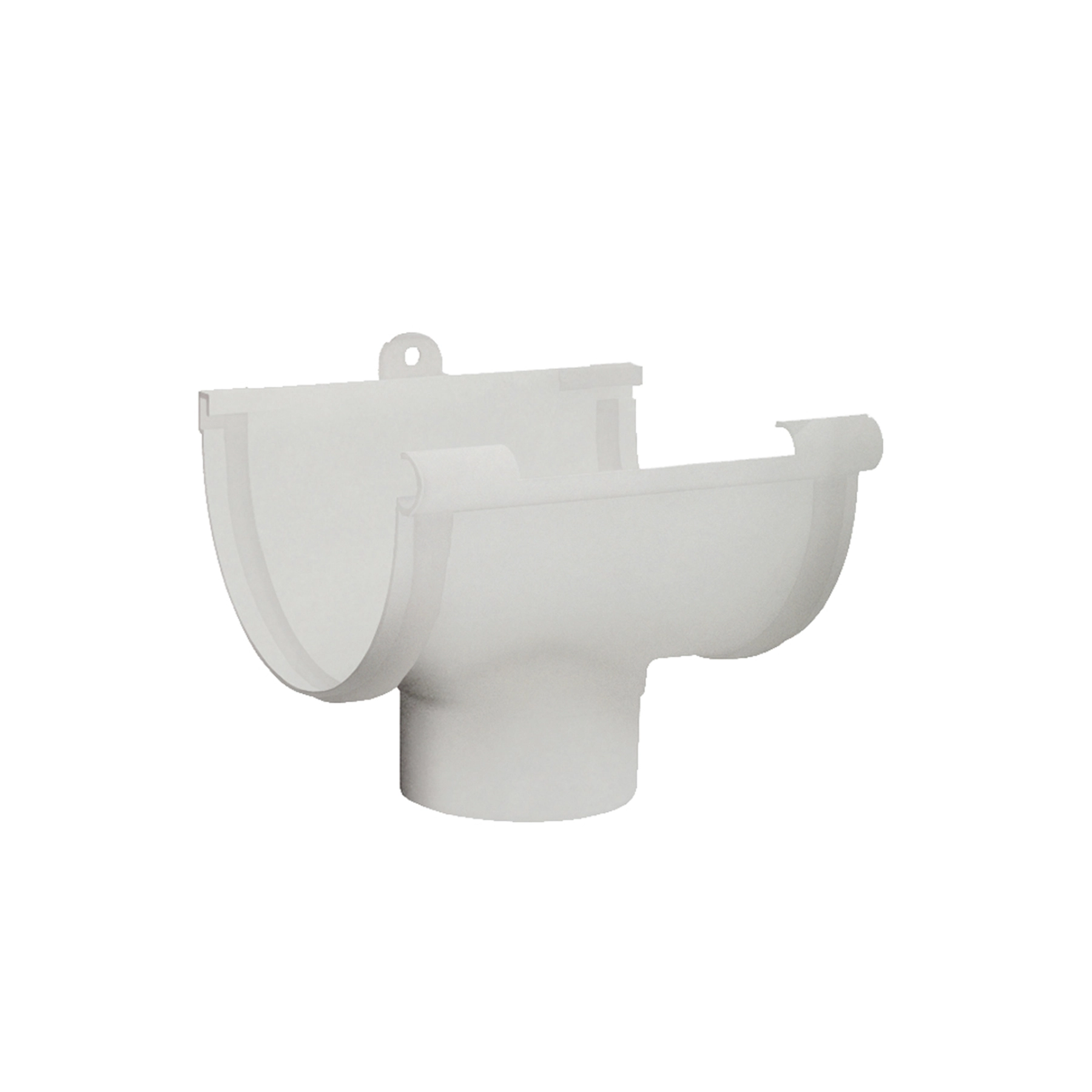 Bocal para Calha em PVC Formato U Branco 21x18x17cm Odem