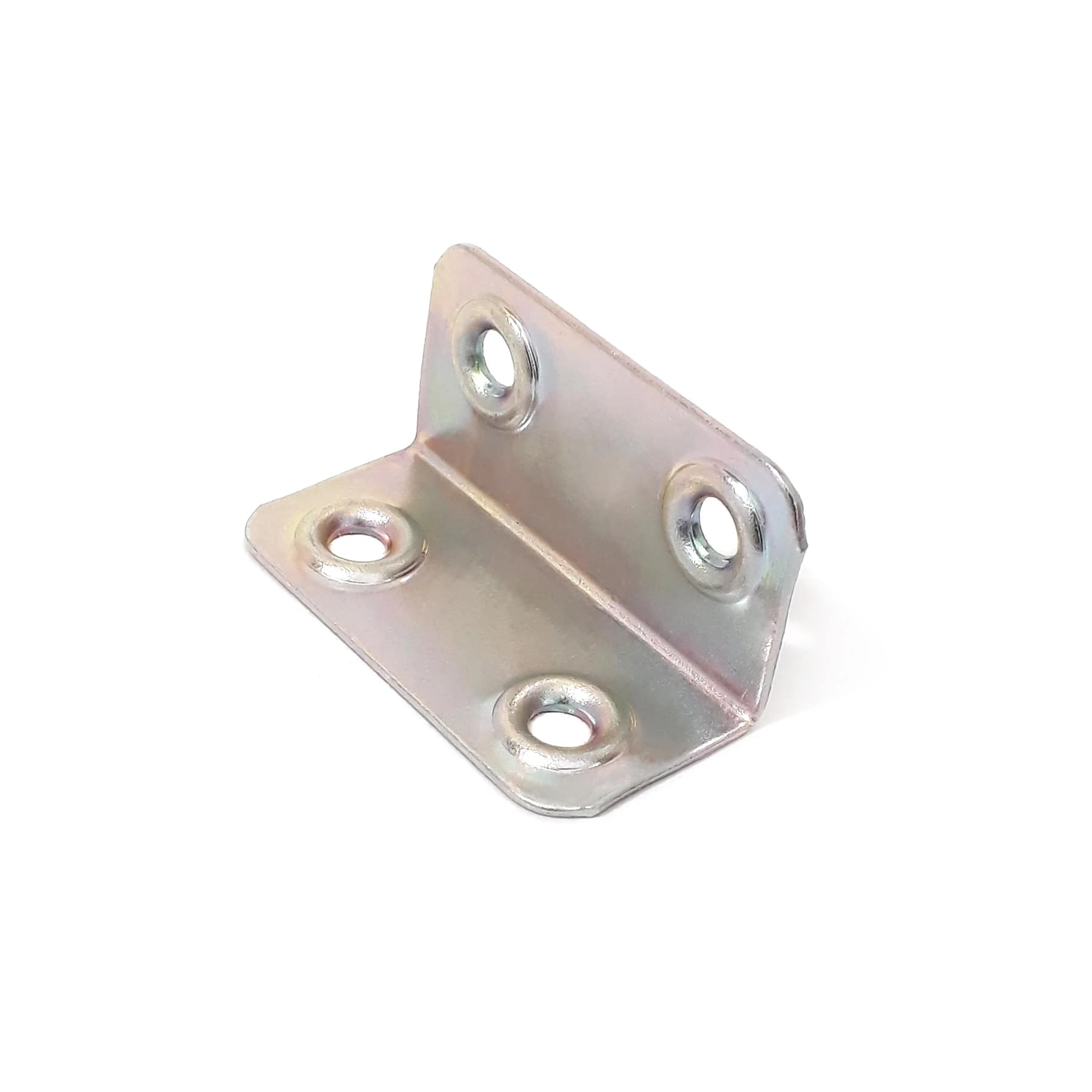 Placa Junção Dobrada Aço Galvanizado 20x40x1mm Dourado 2 peças