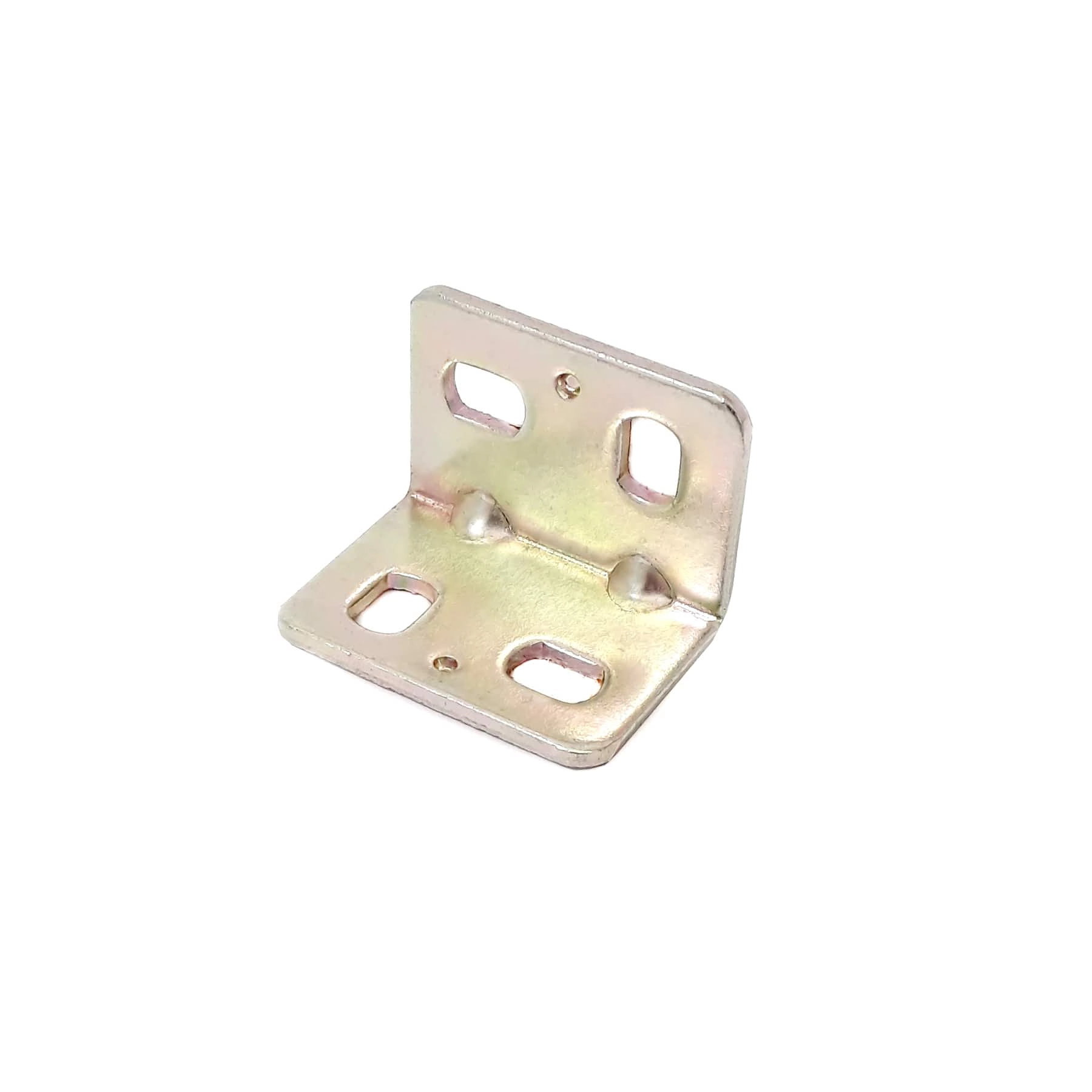 Placa Dupla Dobrada Aço Galvanizado 20x20x2mm Dourado 2 peças