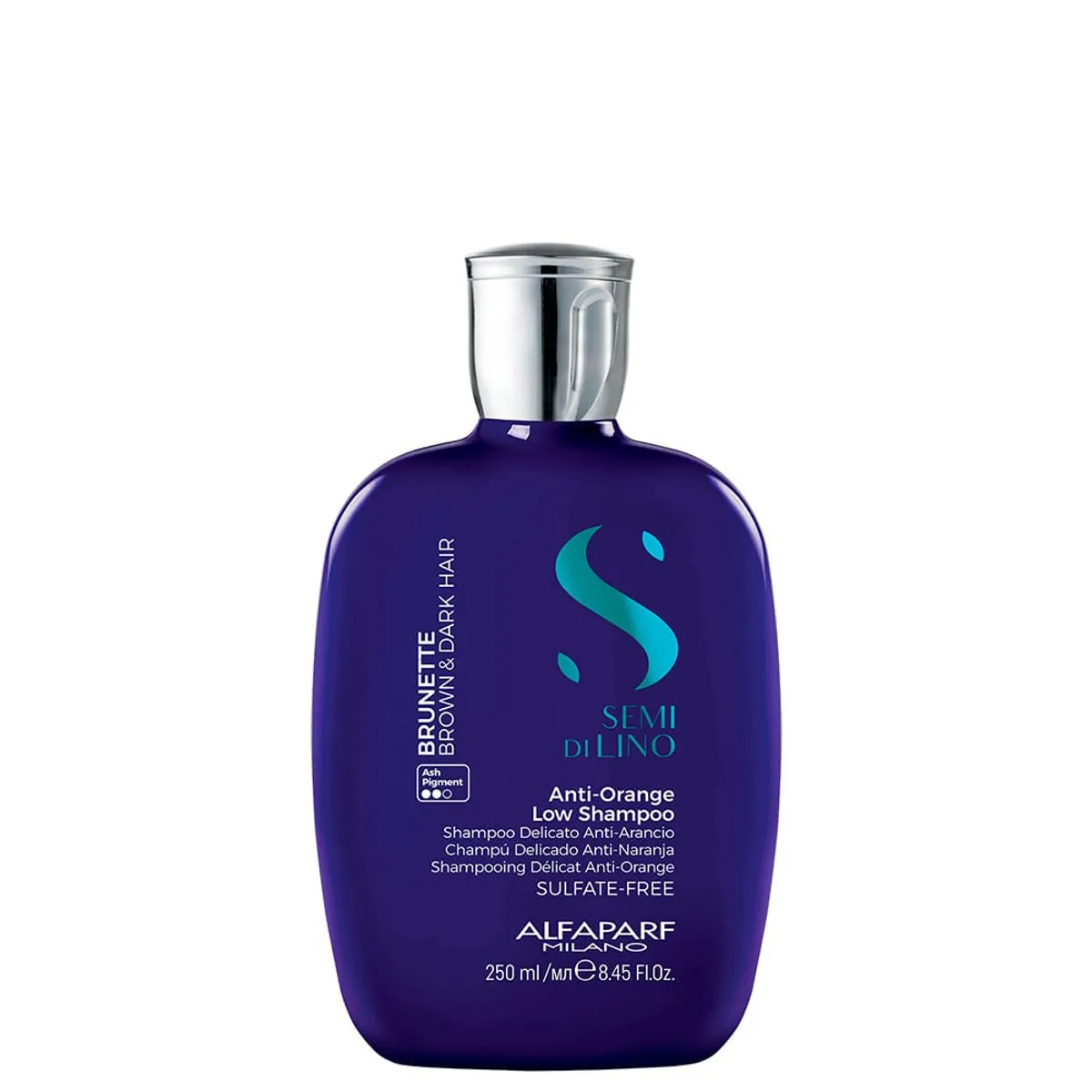 Alfaparf Milano Semi Di Lino Brunette Anti Orange Low Shampoo For Brown, Chestnut And Dark Hair Sulf