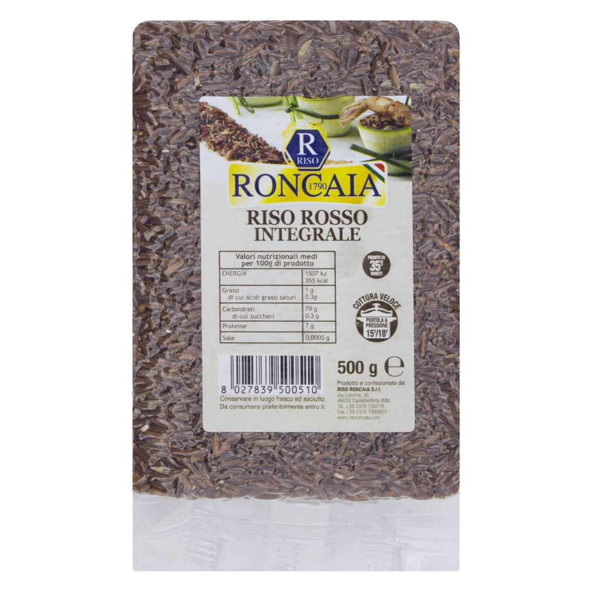 Arroz Vermelho Integral Riso Roncaia Pacote 500g