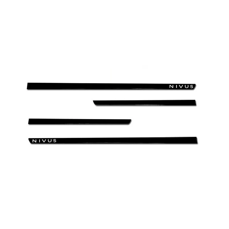 Jogo de Friso Lateral VOLKSWAGEN NIVUS Slim Preto com Nome 4 Peças - SHEK PARTS 17356PTO