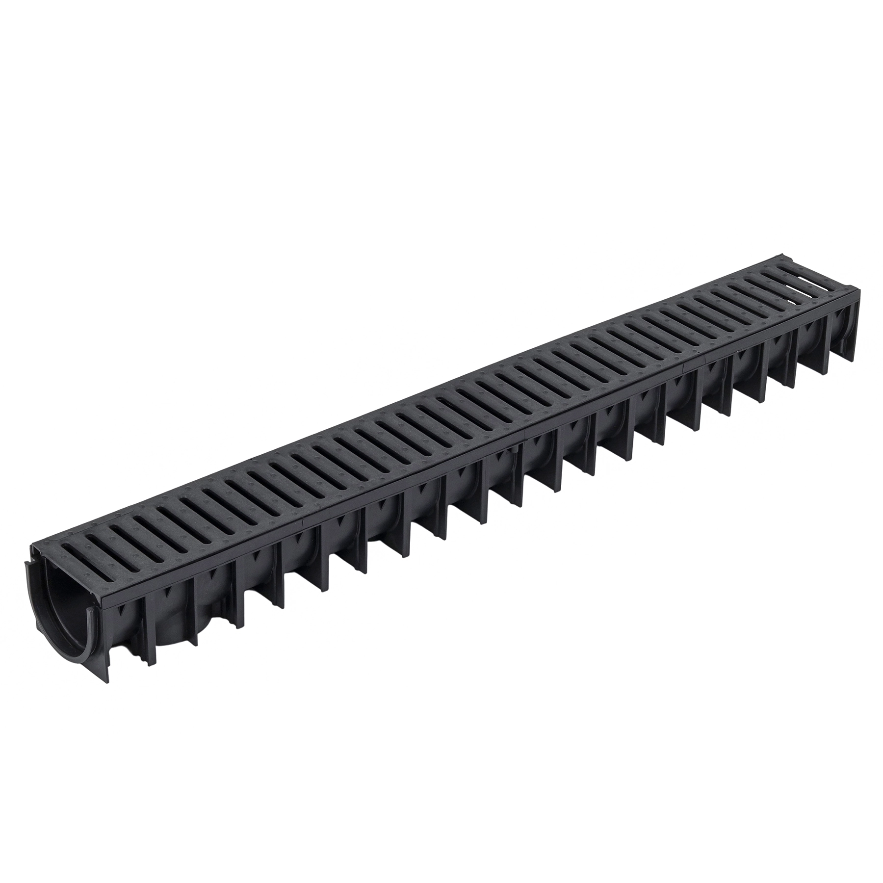 Canaleta Easyline PP + Grelha PP Preta C=100/L=12/H=9cm ACO