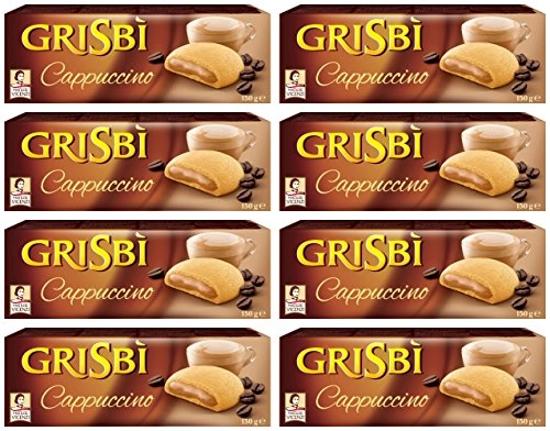 Vicenzi: Grisbi Cappuccino Italian Shortcrust Biscuits Filled With Cappuccino Cream 5.3 Ounces 150g