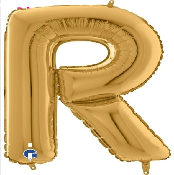 Balao 26 Metalizado Ouro Letra R 66cm