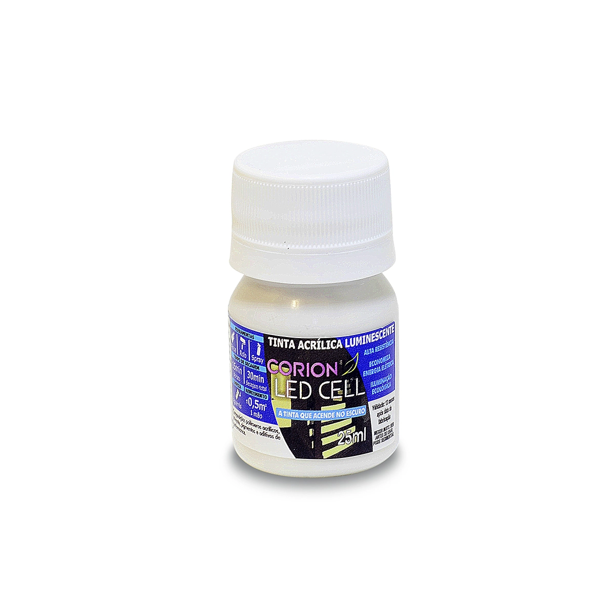 25ml Primer Branco De Fundo Para Tinta Glow Corion Led Cell