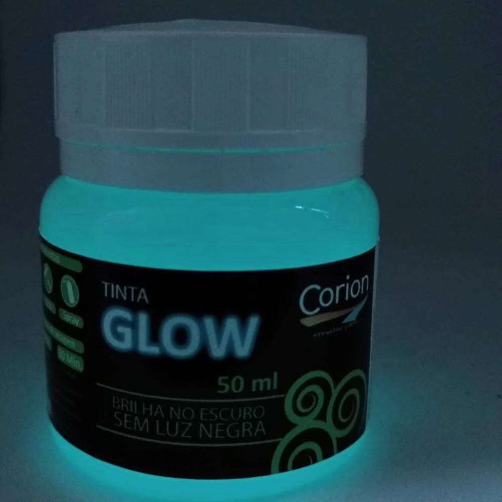 Tinta Glow Corion Led Cell 50ml Brilha Sem Luz Negra. Luminescente. Cor Branco Neon