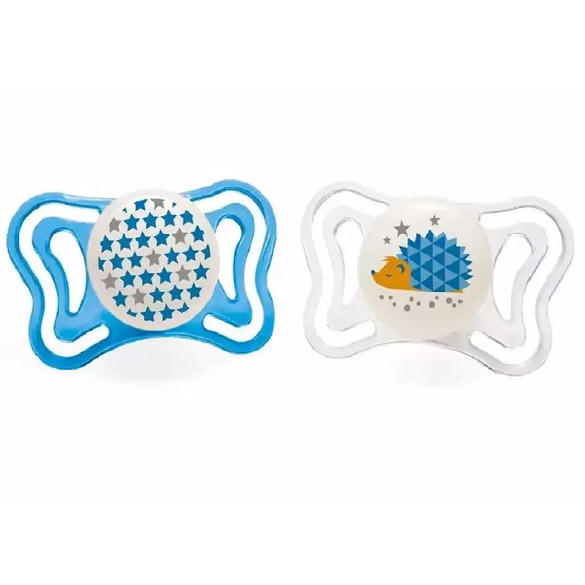 Chupeta de Silicone Physio Light Lumi 16 a 36 meses 2 Unidades Chicco Branco e Azul
