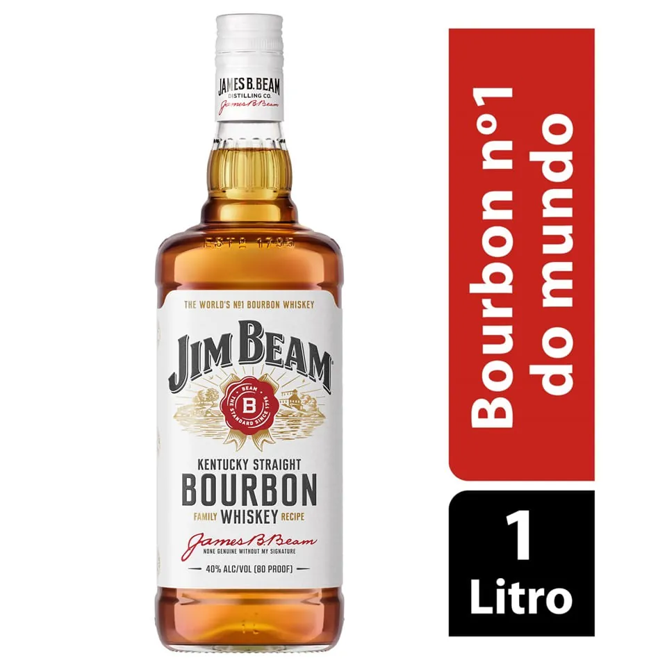 Whisky Americano Jim Beam White Bourbon Com 1L