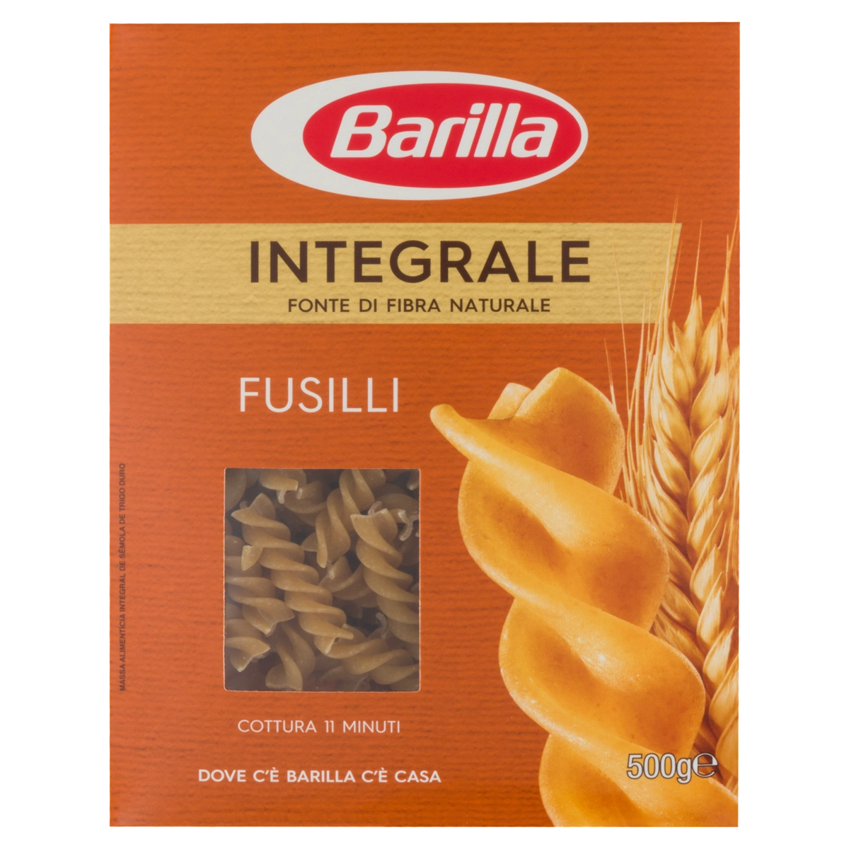 Macarrão De Sêmola Integral Fusilli Barilla Caixa 500g