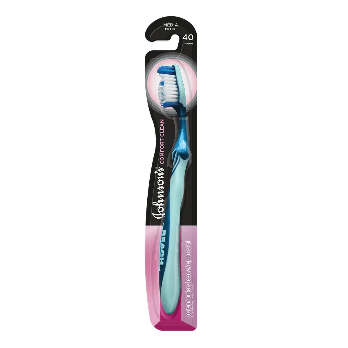 Escova Dental Média Johnsons Reach Comfort Clean 40 Grande