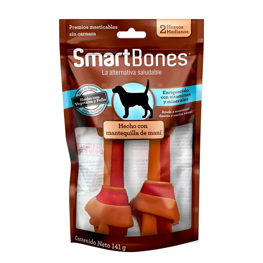Ossinho Para Cães Sabor Amendoim Médio Smartbones 2un