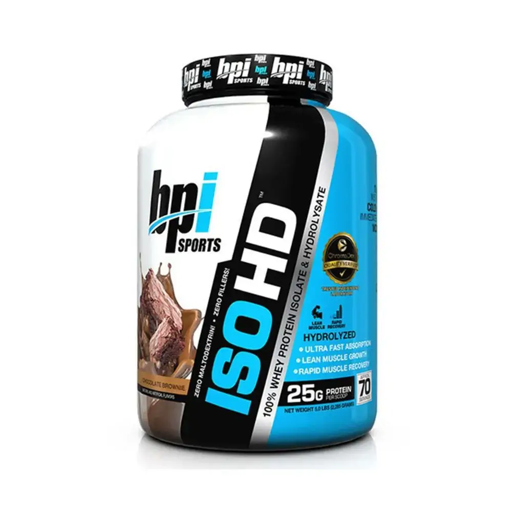 Bpi Sports Iso Hd Whey Protein Isolate And Hydrolysate, Chocolate Brownie, 5 Pou